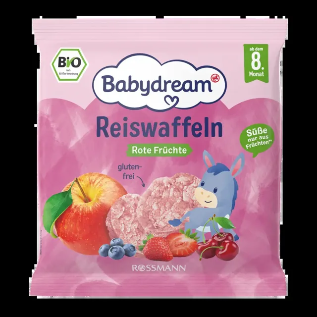 Babydream Bio mini rýžové oplatky s červeným ovocem 35 g