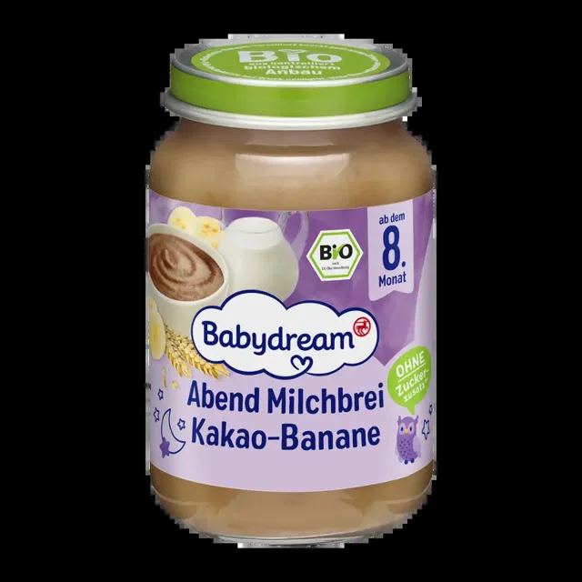 Babydream BIO mléčná kaše s banány a kakaem  190 g