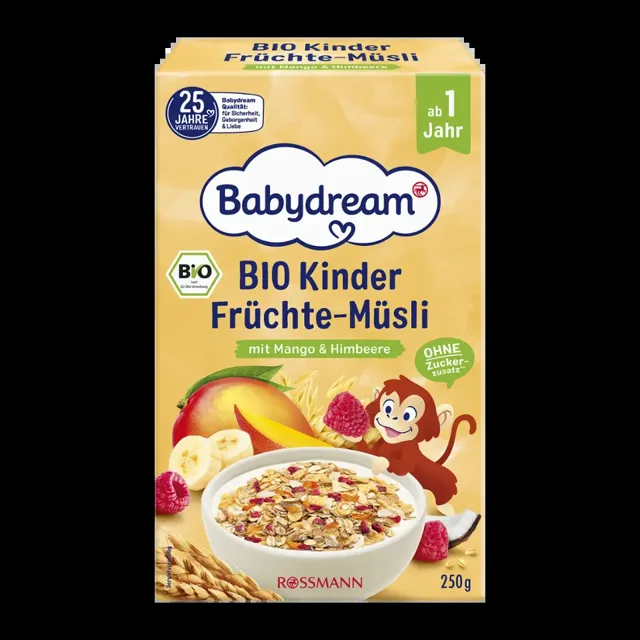 Babydream BIO müsli s mangem a malinami 250 g