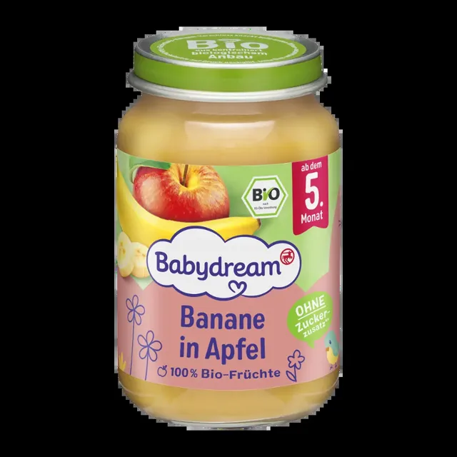 Babydream BIO ovocné pyré banán a jablko 190 g