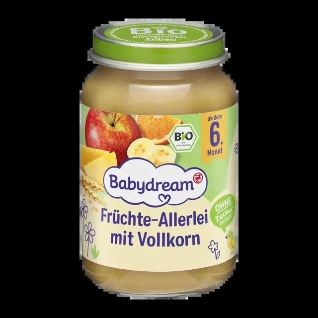 Babydream BIO ovocné pyré jablko, banán a mango 190 g
