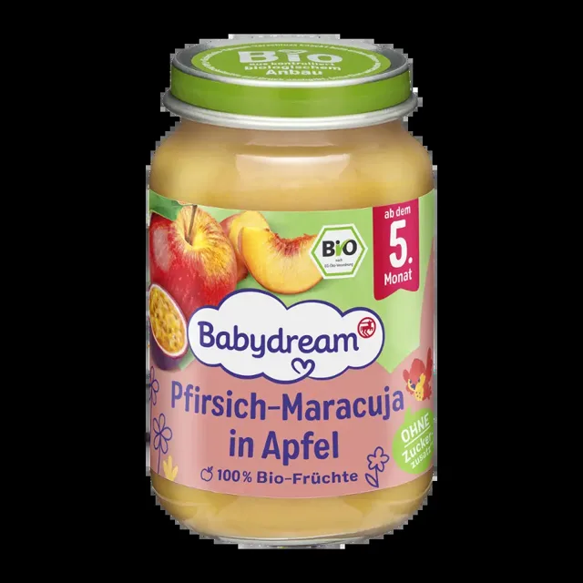 Babydream BIO ovocné pyré jablko-broskev-marakuja 190 g