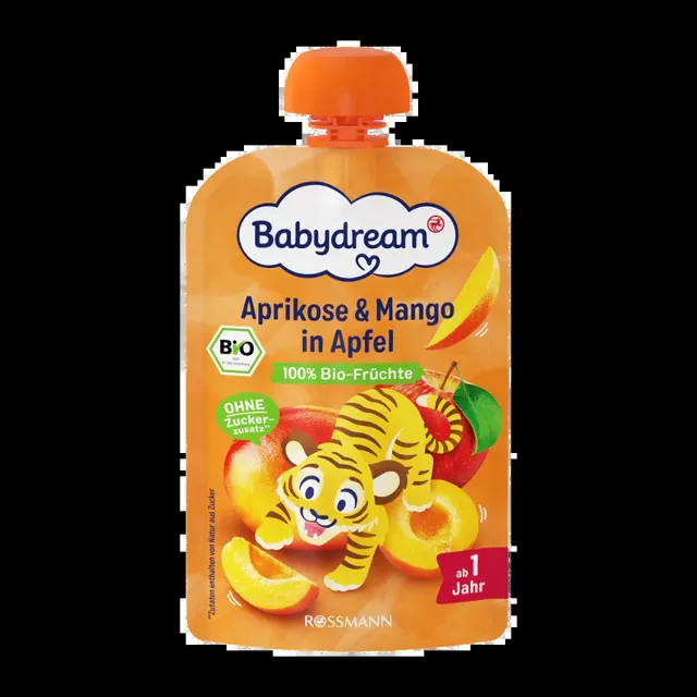 Babydream BIO ovocný příkrm jablko, meruňka a mango 100 g