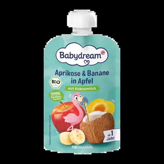 Babydream BIO ovocný příkrm meruňka, banán a jablko 100 g