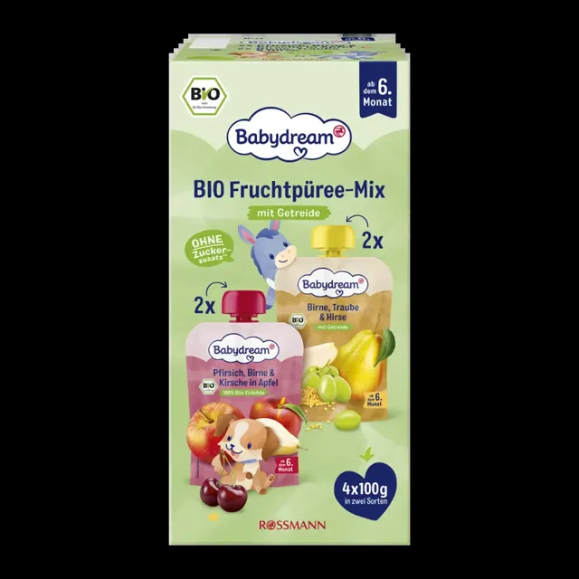 Babydream BIO ovocný příkrm Mix 4x 100 g 400 g
