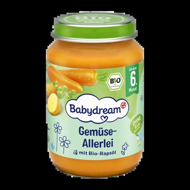 Babydream BIO příkrm mixovaná zelenina 190 g