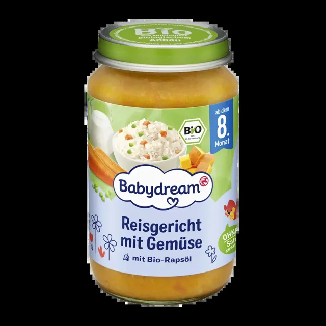 Babydream BIO příkrm rýže se zeleninou 220 g