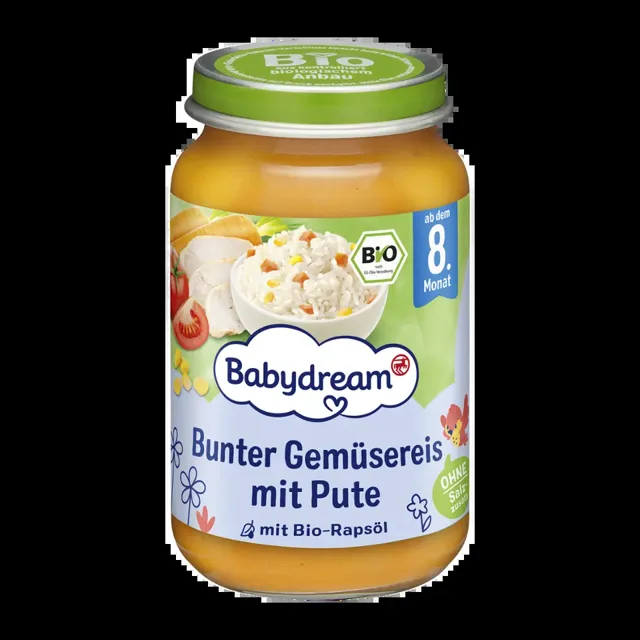 Babydream BIO příkrm zeleninové rizoto s krůtím masem  220 g