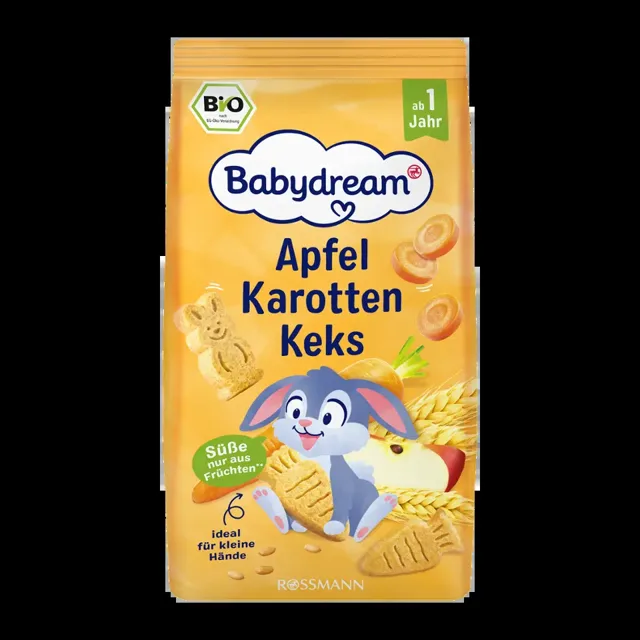 Babydream BIO sušenky s jablkem, mrkví a thiaminem  125 g