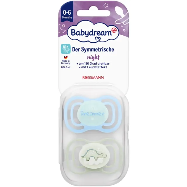 Babydream Dudlík na noc 0 m+, různé druhy 2 ks