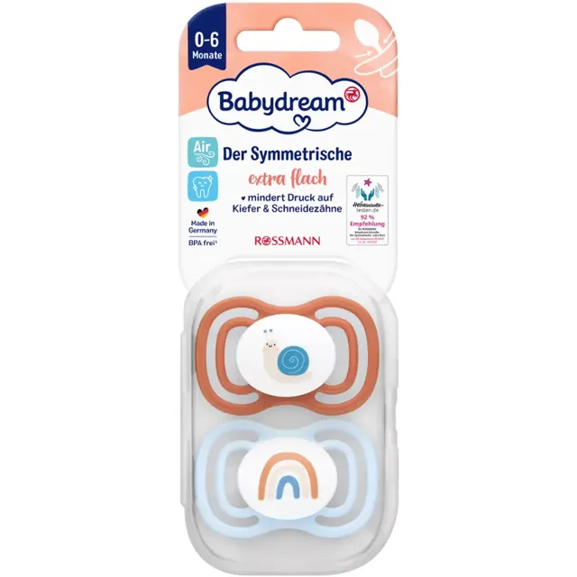 Babydream Dudlík úzký 0 m+, různé druhy 2 ks