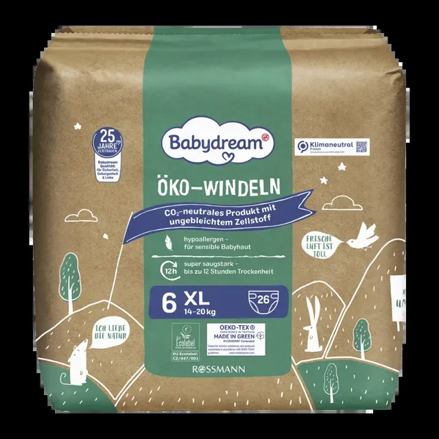 Babydream Ekologické pleny XL, 14–20 kg, vel. 6 26 ks