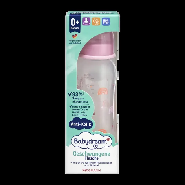 Babydream Kojenecká lahvička se silikonovou savičkou 0+, různé druhy