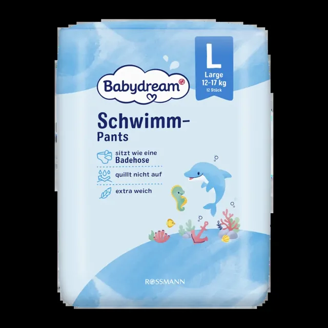 Babydream Plenkové kalhotky do vody 12–17 kg, vel. L 12 ks