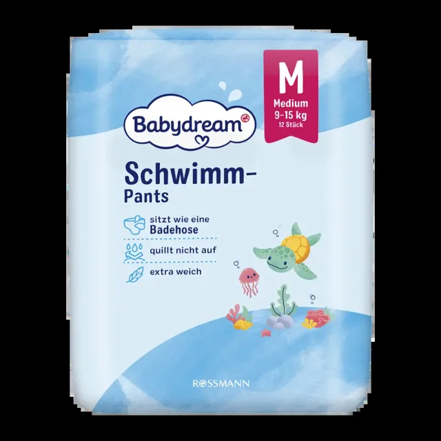 Babydream Plenkové kalhotky do vody 9–15 kg, vel. M 12 ks