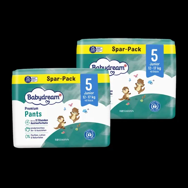 Babydream Plenkové kalhotky Premium Junior, 12–17 kg, vel. 5, XXL balení 80 ks 80 ks