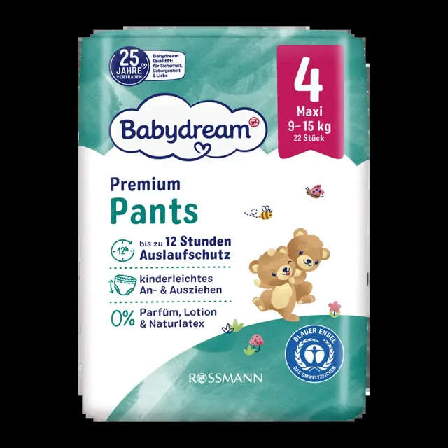 Babydream Plenkové kalhotky Premium Maxi, 9–15 kg, vel. 4 22 ks 22 ks