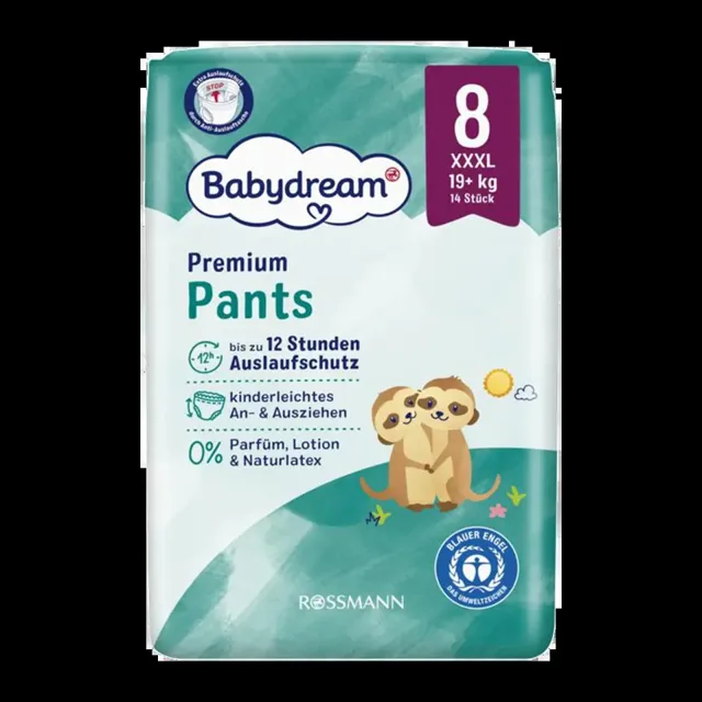 Babydream Plenkové kalhotky Premium XXXL, 19+ kg, vel. 8 14 ks