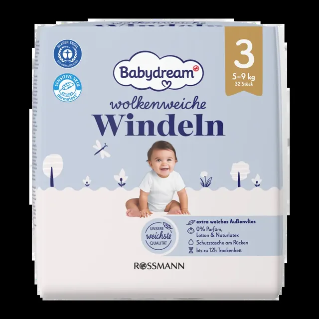 Babydream Pleny Premium Extra Soft, 5–9 kg, vel. 3 32 ks 32 ks