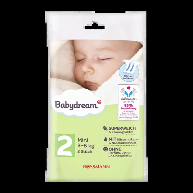 Babydream Pleny Premium Mini, 3–6 kg, vel. 2 2 ks 2 ks