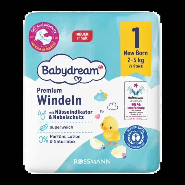 Babydream Pleny Premium Newborn, 2 - 5 kg, vel. 1 27 ks 27 ks