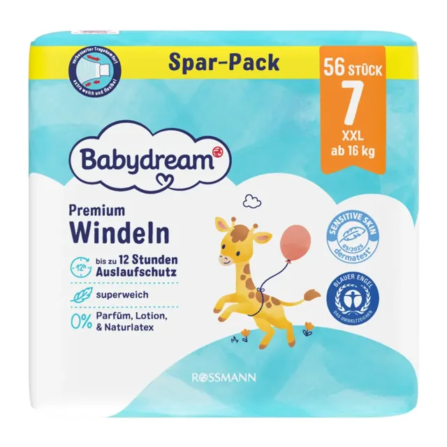 Babydream Pleny Premium XXL, 16+ kg, vel. 7 56 ks 56 ks