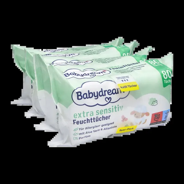 Babydream Vlhčené ubrousky extra sensitive 320 ks 320 ks