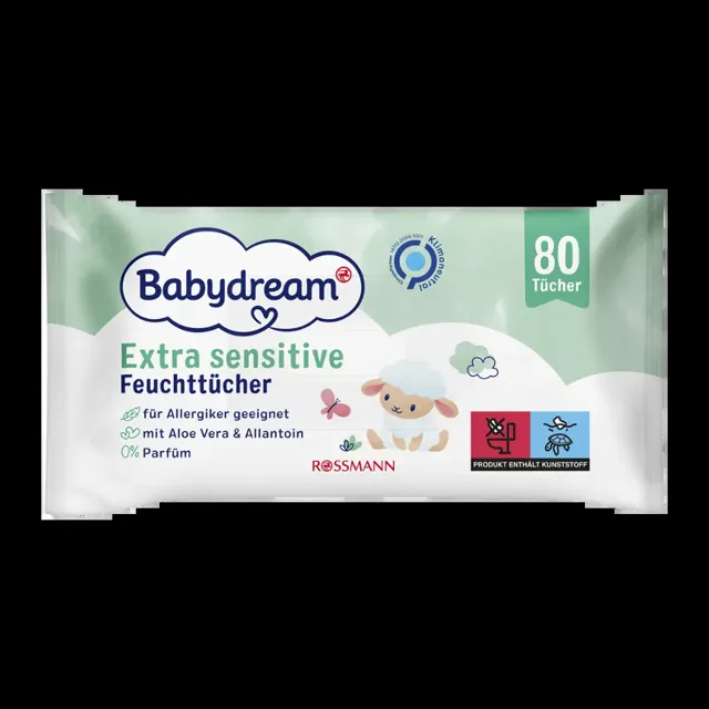Babydream Vlhčené ubrousky extra sensitive  80 ks 80 ks