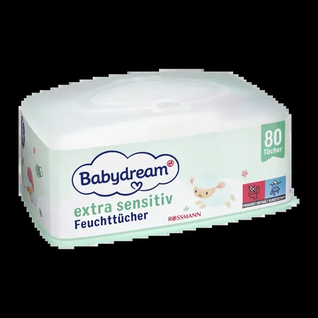 Babydream Vlhčené ubrousky extra sensitive box 80 ks