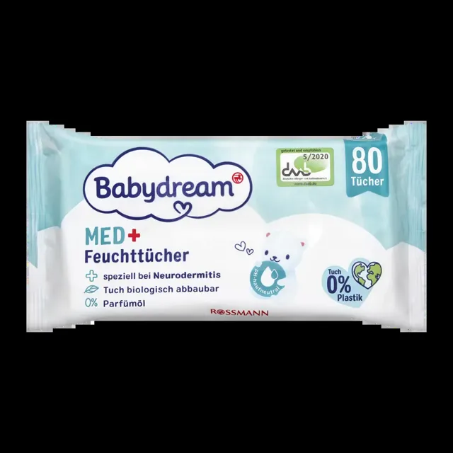 Babydream Vlhčené ubrousky Med+ 80 ks