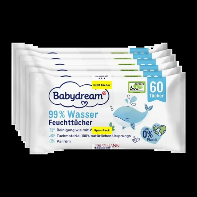 Babydream Vlhčené ubrousky s 99% obsahem vody 360 ks