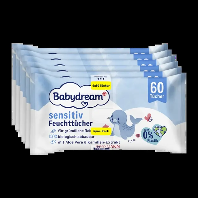 Babydream Vlhčené ubrousky s Aloe vera  360 ks 360 ks
