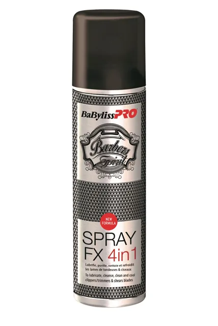 BaByliss PRO Sprej 4 v 1 pro péči o holicí a stříhací nástroje (Spray FX 4in1) 150 ml