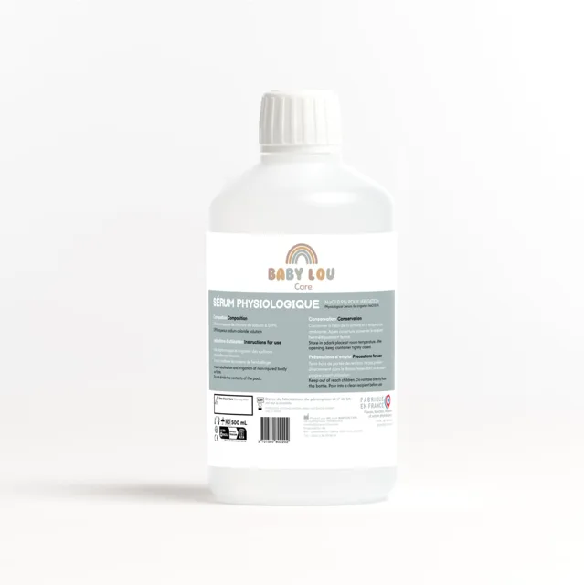 BABYLOU CARE Lahvička fyziologického séra NaCl 0,9 % 500 ml