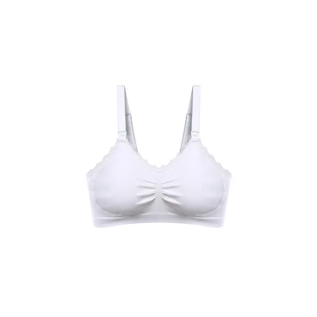 Babyono Kojící podprsenka s krajkou , bílá, C80-85 cm