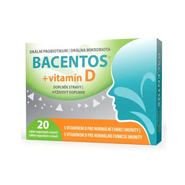 BACENTOS + vitamín D orální probiotikum 20 tablet
