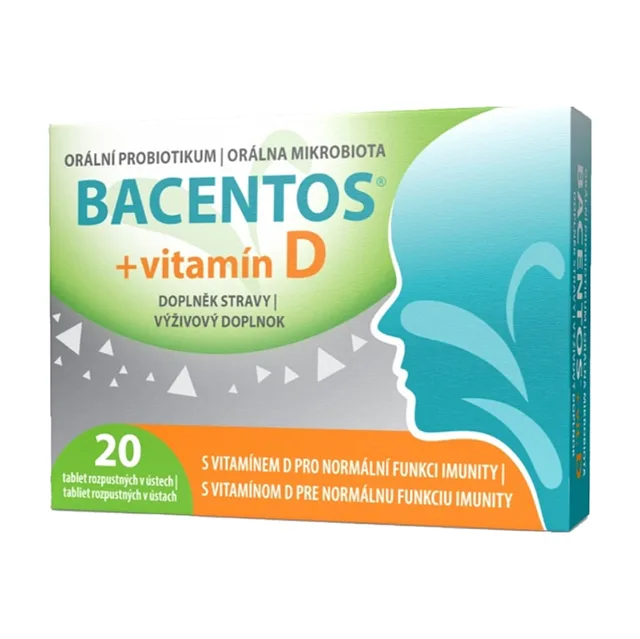 BACENTOS + vitamín D orální probiotikum 20 tablet
