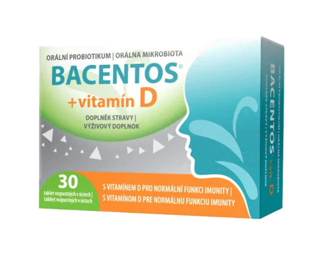 BACENTOS + vitamín D orální probiotikum 30 tablet