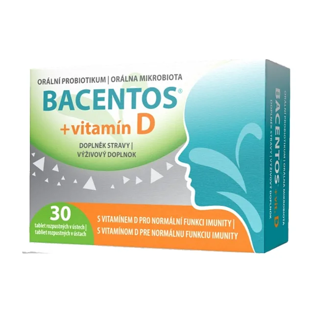 BACENTOS + vitamín D orální probiotikum 30 tablet