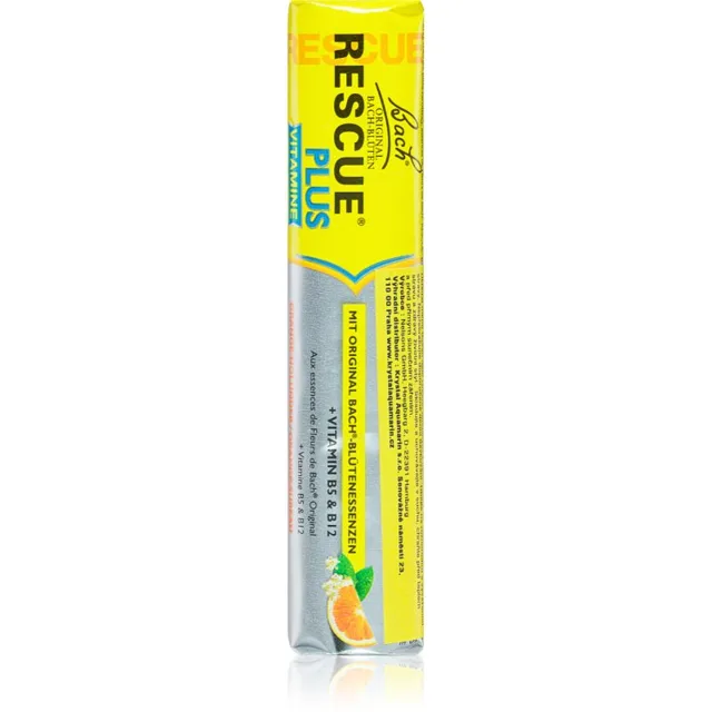 Bach® Flower Remedies RESCUE® Plus + vitamin B5 & B12 ovocné bonbóny pro podporu duševní rovnováhy příchuť Orange 10 ks