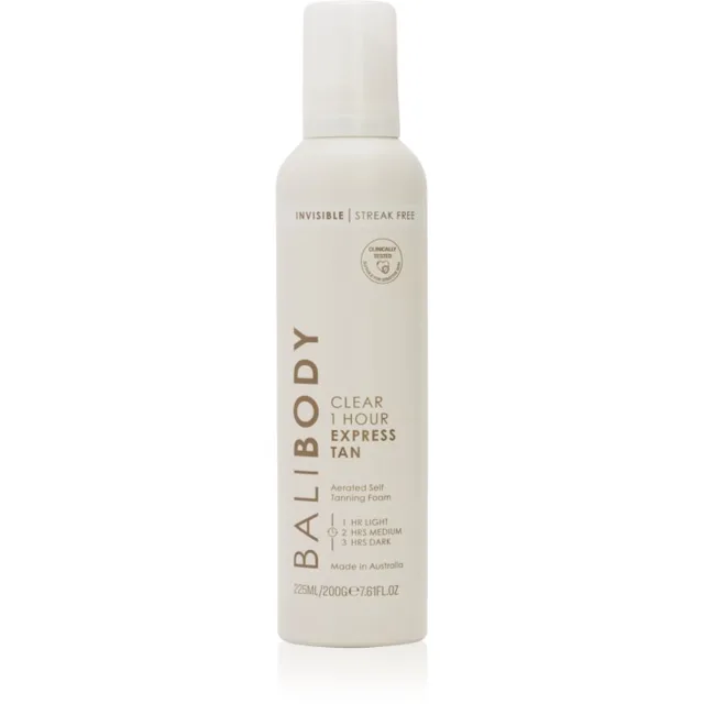 Bali Body Clear Express Tan transparentní samoopalovací pěna 225 ml