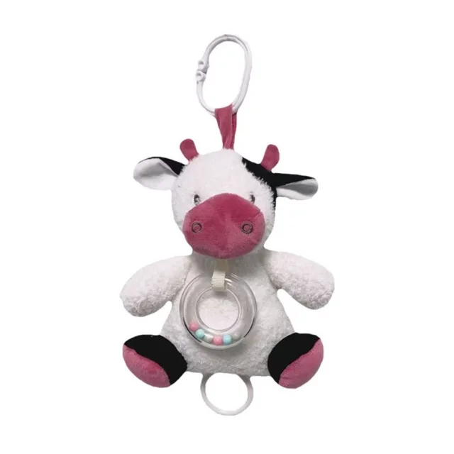 BalibaZoo Plyšová závěsná hračka, kravička s melodii 18 cm pro miminka