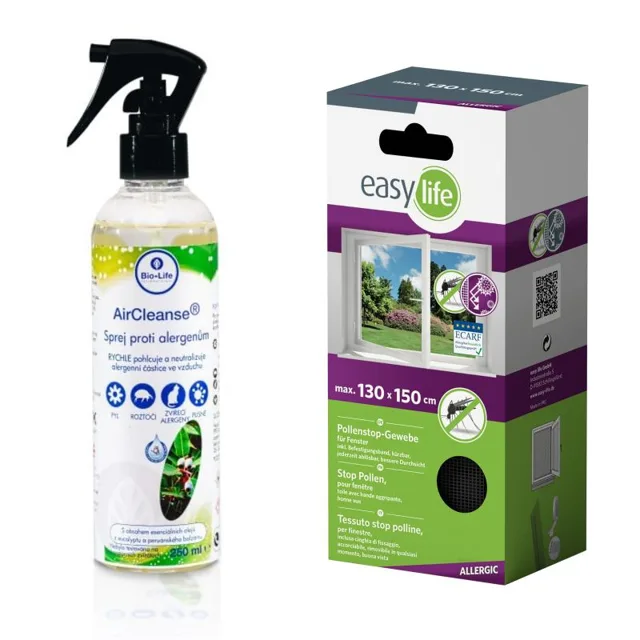 Balíček při pylové alergii - Bio-Life AirCleanse + síť proti pylu Easy Life antracitová