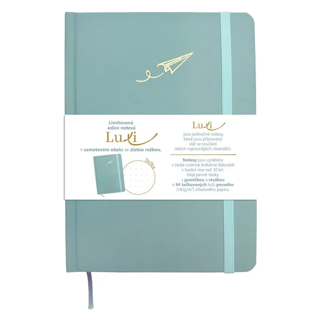 Baloušek Luxi - notes lamino A5, tečkovaný, ledově modrý