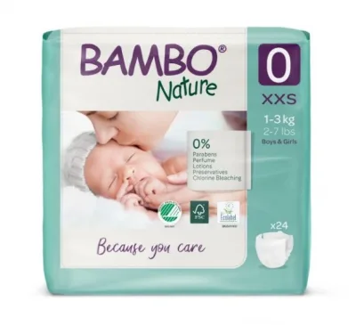 Bambo Nature 0 XXS 1-3kg dětské pleny 24ks
