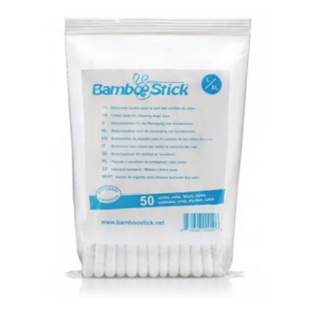BAMBOOSTICK Vatové tyčinky pro čištění uší psů L/XL 50 ks