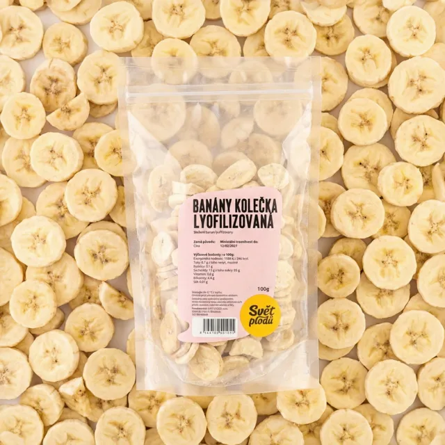 Banány lyofilizovaná kolečka váha 500g