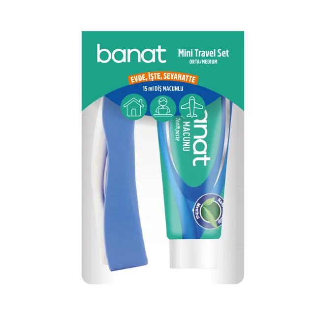 BANAT Cestovní set (kartáček + zubní pasta, 15ml), 1 ks