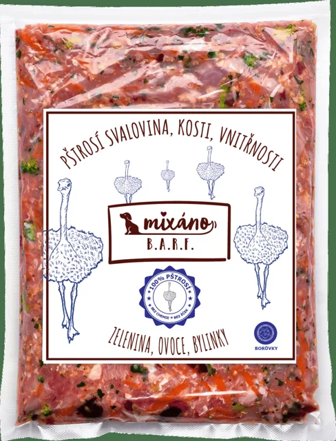 Barf Mixano pštrosí 1kg