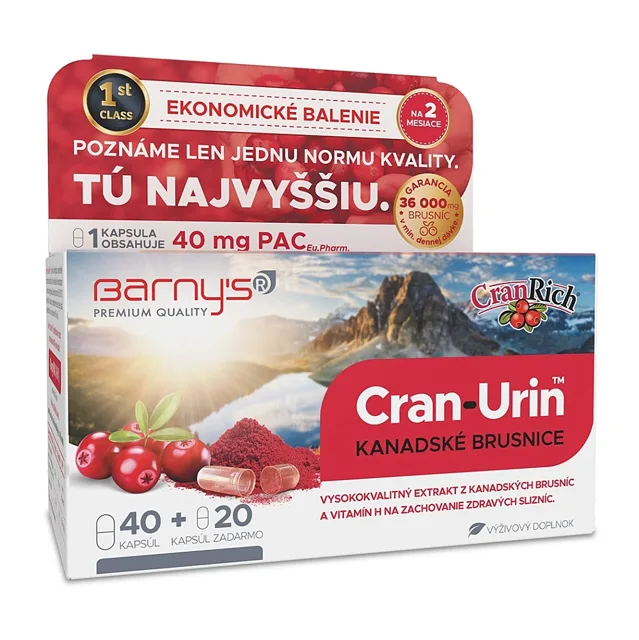 BARNY´S Cran-Urin megaPAC brusinky 60 kapslí